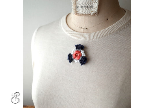 Broche en tissu plif ptri sbn